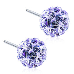 Blomdahl Uhani Crystal ball violet